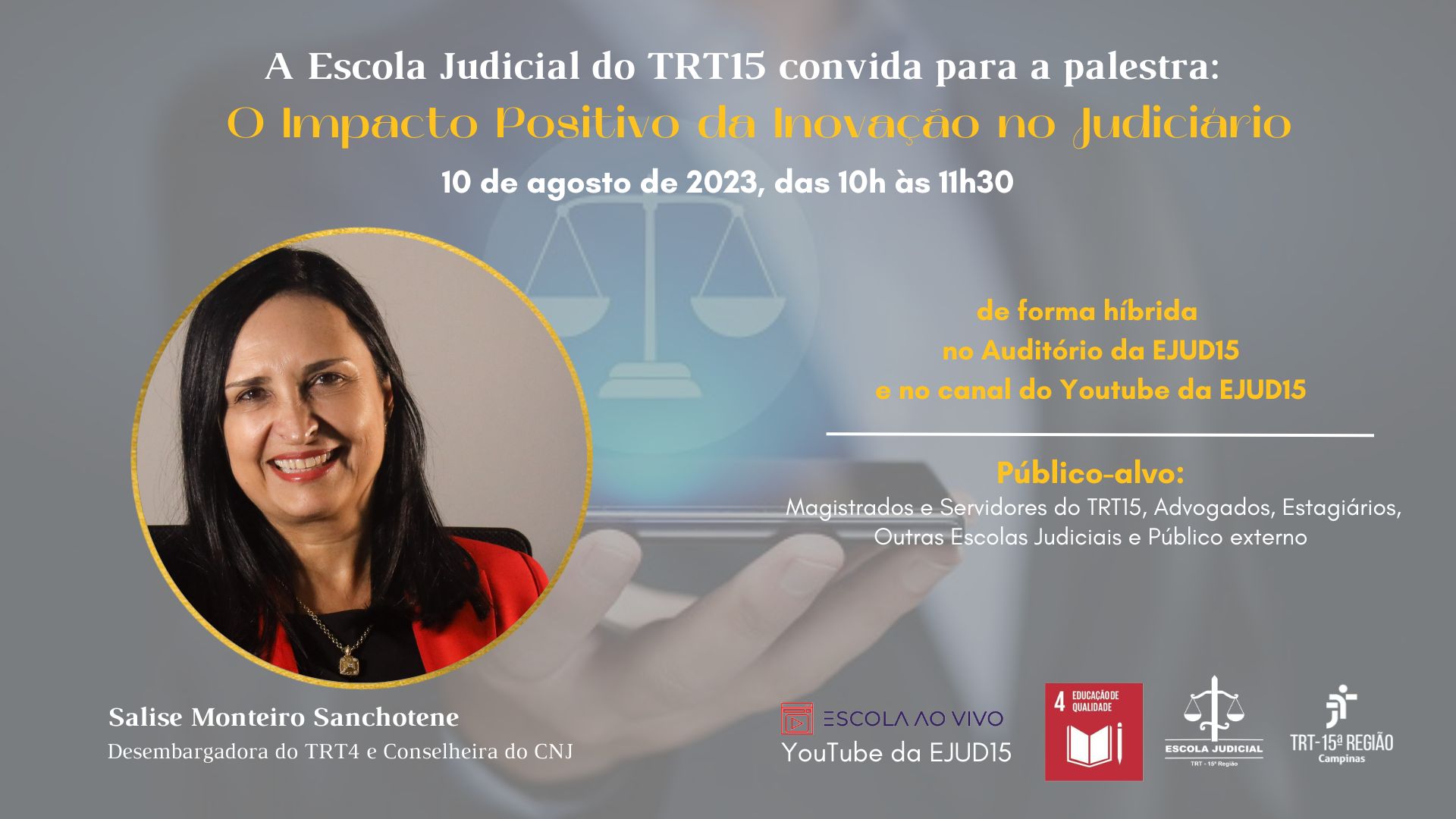 No momento você está vendo A inovação no Judiciário é tema de palestra na Escola Judicial no dia 10/8