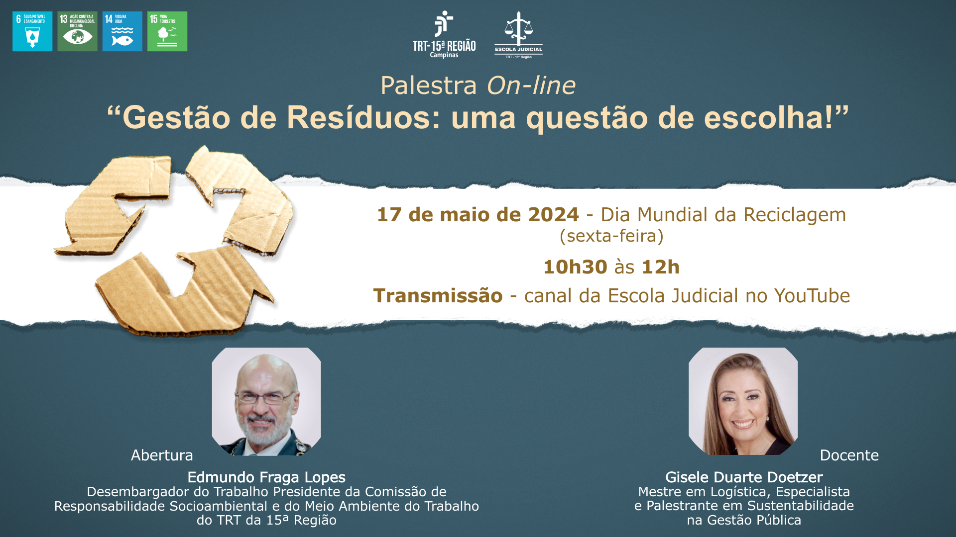 No momento você está vendo Gestão de resíduos é tema de palestra na Ejud-15 na sexta, 17/5