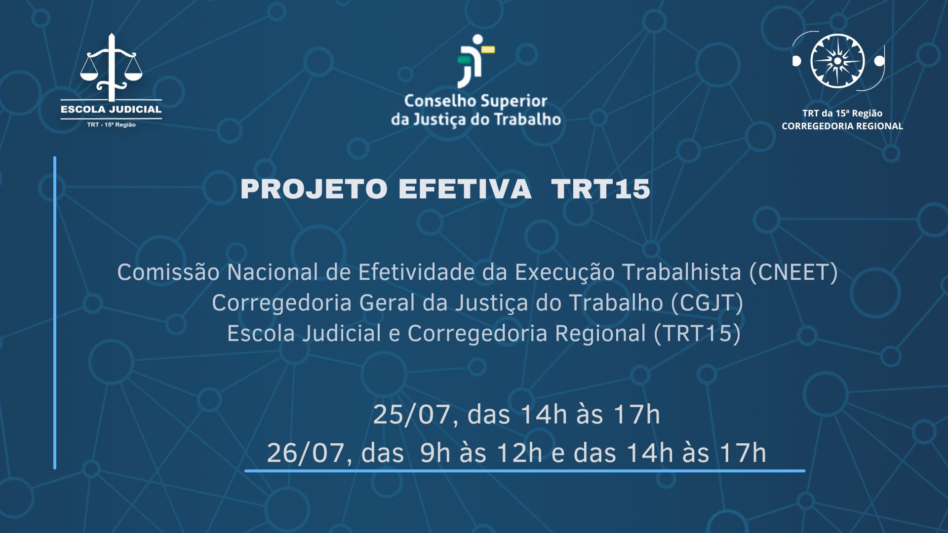 No momento você está vendo TRT-15 lança o “Projeto Efetiva” na próxima quinta-feira, 25/7