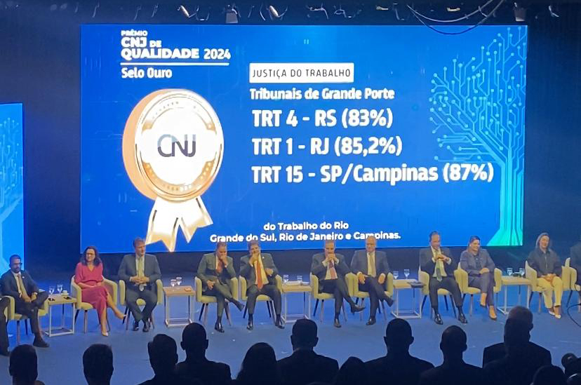No momento você está vendo TRT-15 recebe Ouro no Prêmio CNJ de Qualidade 2024