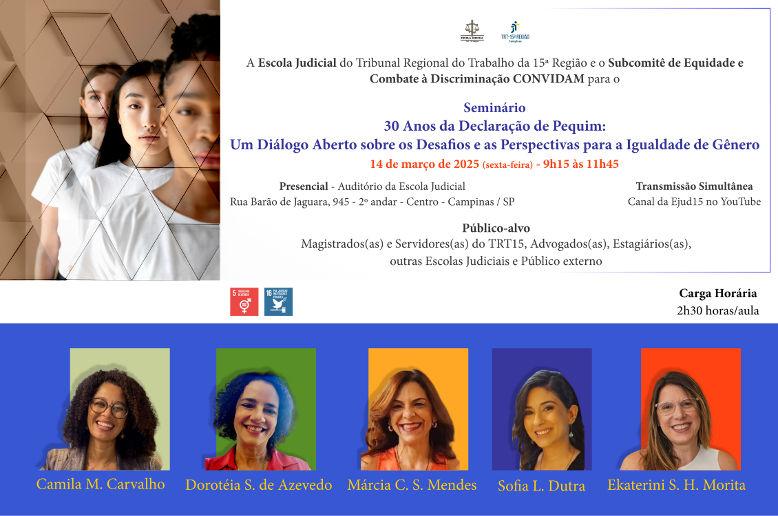 No momento você está vendo Seminário debate igualdade de gênero 30 anos após Declaração de Pequim
