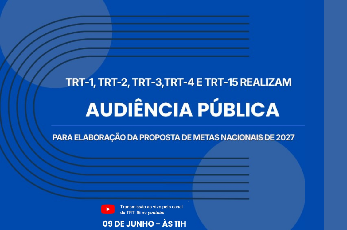 No momento você está vendo TRT-15 promove audiência pública sobre as Metas Nacionais do Poder Judiciário para 2027