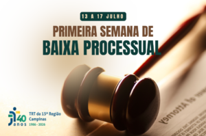 Leia mais sobre o artigo TRT-15 promove 1ª Semana de Baixa Processual entre os dias 13 e 17 de julho