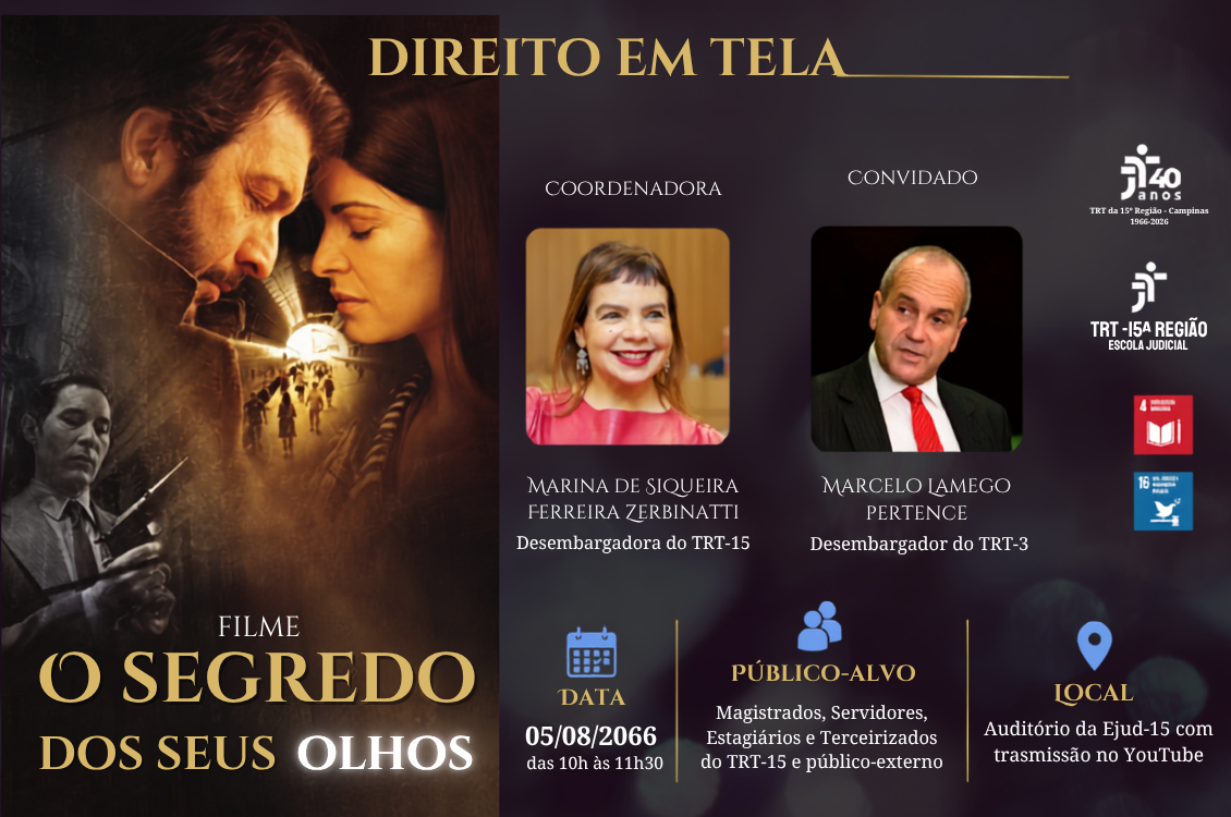 No momento você está vendo Direito em Tela debate o filme “O Segredo dos Seus Olhos” no dia 5 de agosto