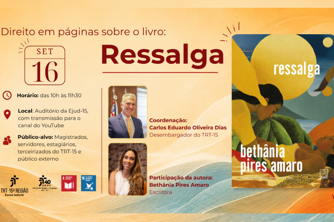 No momento você está vendo EJud-15 promove debate sobre o livro “Ressalga” no projeto Direito em Páginas 