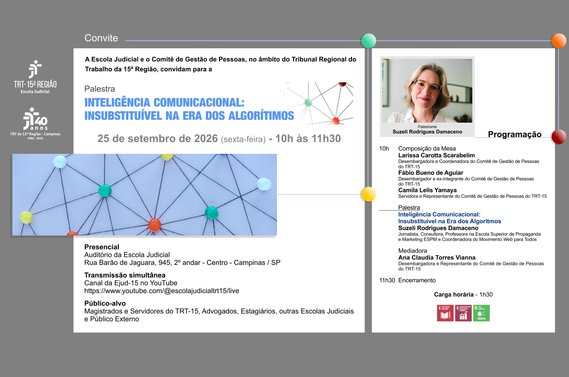 No momento você está vendo Palestra na EJud-15 aborda a inteligência comunicacional no serviço público